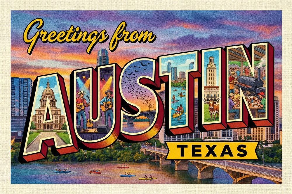 Greetings from Austin, Texas postcard